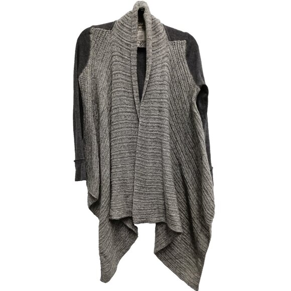 Saturday Sunday Anthropologie Womens Cascading Cardigan Small Gray Chunky BOHO - Picture 1 of 8